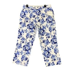 Croft & Barrow Pants Womens 8 Floral Classic Fit Cottagecore Coastal Chic Garden